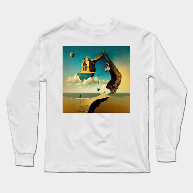 [AI Art] Distant escape, inspired by the works of a surrealist master Long Sleeve T-Shirt by Sissely